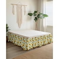 thumbnail image 2 of Sunflower Wrap Around Bed Skirts for Queen Bed 18" Drop, Bed Skirt with Adjustable Elastic Belt Dust Ruffle Bed Valance for Bedroom Hotel Luxury Spring Green Botanical Summer Floral Bed Frame Cover, 2 of 7