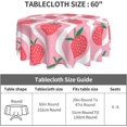 thumbnail image 3 of Strawberry Tablecloth Round Table Cloths 60 Inch Wrinkle Resistant Picnic Table Covers Washable Polyester for Holiday Kitchen Party Picnic -Pink, 3 of 6