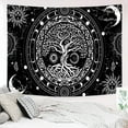 thumbnail image 5 of Tree of Life Tapestry for Bedroom, Hippie Black and White Tapestry, Cool Sun and Moon Galaxy Wall Tapestry, Spiritual Tree Tapestry Wall Hanging Decor for Living Room Dorm 60X40IN, 5 of 6