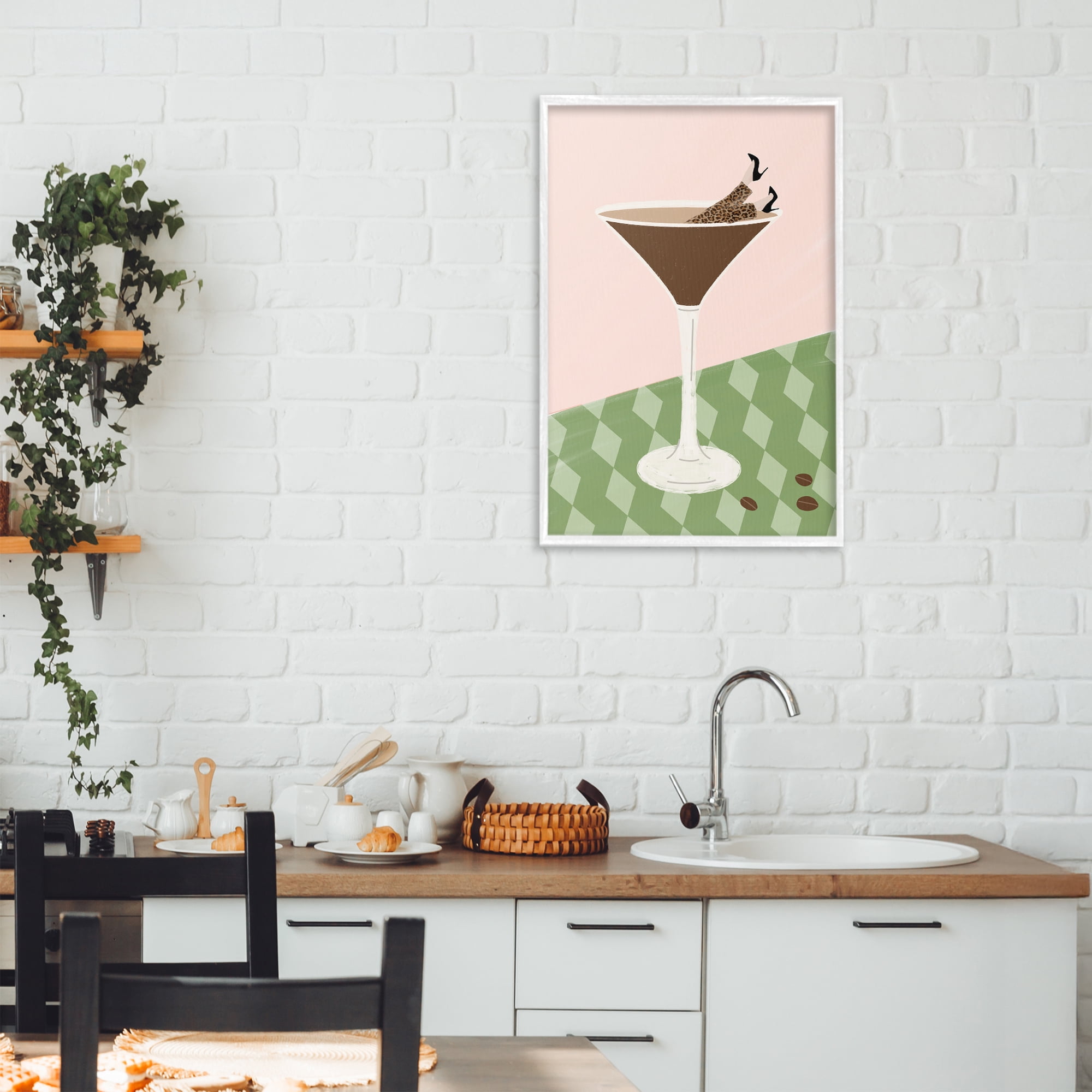 Stupell Industries Glam Martini Splash White Framed Giclee Art, design by Emily Navas