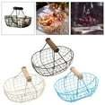 thumbnail image 2 of Retro Iron Hollow-Out Desktop Storage Basket with Handle Metal Wire Mesh Basketry Desk Tray for Creative Sundries Organizer, 2 of 12