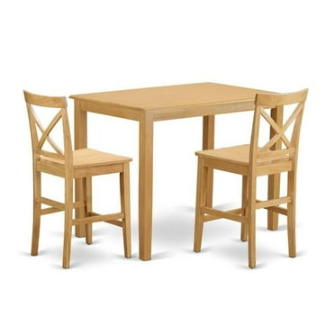 Counter Height Top Table & 2 Dining Chairs, Oak