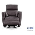 thumbnail image 2 of Maklaine Transitional Fabric Swivel Recliner with two pillows in Gunmetal, 2 of 12