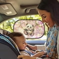 thumbnail image 2 of Yuyamidu Cute Panda Rear Window Sun Shade for Car Summer Car Rear Side Window Shade Pink Flower Sun Shade Blocker 2 Pack Cute Sunshade for SUV Van Auto Accessories, 2 of 7