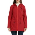 thumbnail image 1 of Chaquetas largas para mujer con bolsillos en la capucha Abrigo cortavientos con cremallera Abanopi Rojo/Grande, 1 of 7