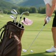 thumbnail image 7 of Haosy Pink Striped Golf Mallet Putter Cover Strong Magnetic Leather Golf Club Headcover Closure, 7 of 7