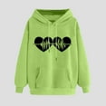 thumbnail image 2 of Sweatshirts for Women Oversized Graphic Hoodies Funny Heart Print Pullover Top Fleece Sweatshirt with Pocket, 2 of 3