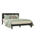 thumbnail image 5 of Solid Wood Minimalist Boho Queen Bed with Simple Headboard - Black, 5 of 18