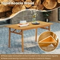 thumbnail image 4 of Gymax 3PCS Patio Dining Set Rectangular Picnic Table & 2 Benches w/1.97'' Umbrella Hole, 4 of 10
