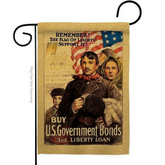 US Brotherhood G183044-BO 13 x 18.5 in. Flag of Liberty Garden Armed Forces Service Double-Sided Decorative Vertical Flags House Decoration Banner Yard Gift