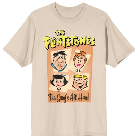 The Flintstones Gang's All Here Women's Natural Graphic Tee-Small