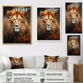 thumbnail image 4 of Designart "Creature Amber Mane Droplets" Animals Floater Framed Wall Art Print, 4 of 7