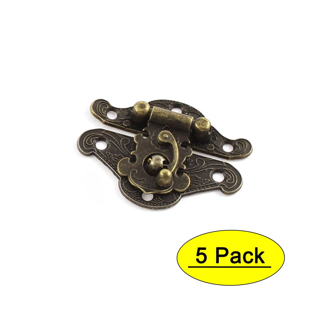 Uxcell 50mmx40mm Retro Style Bronze Tone Box Hook Lock Lid