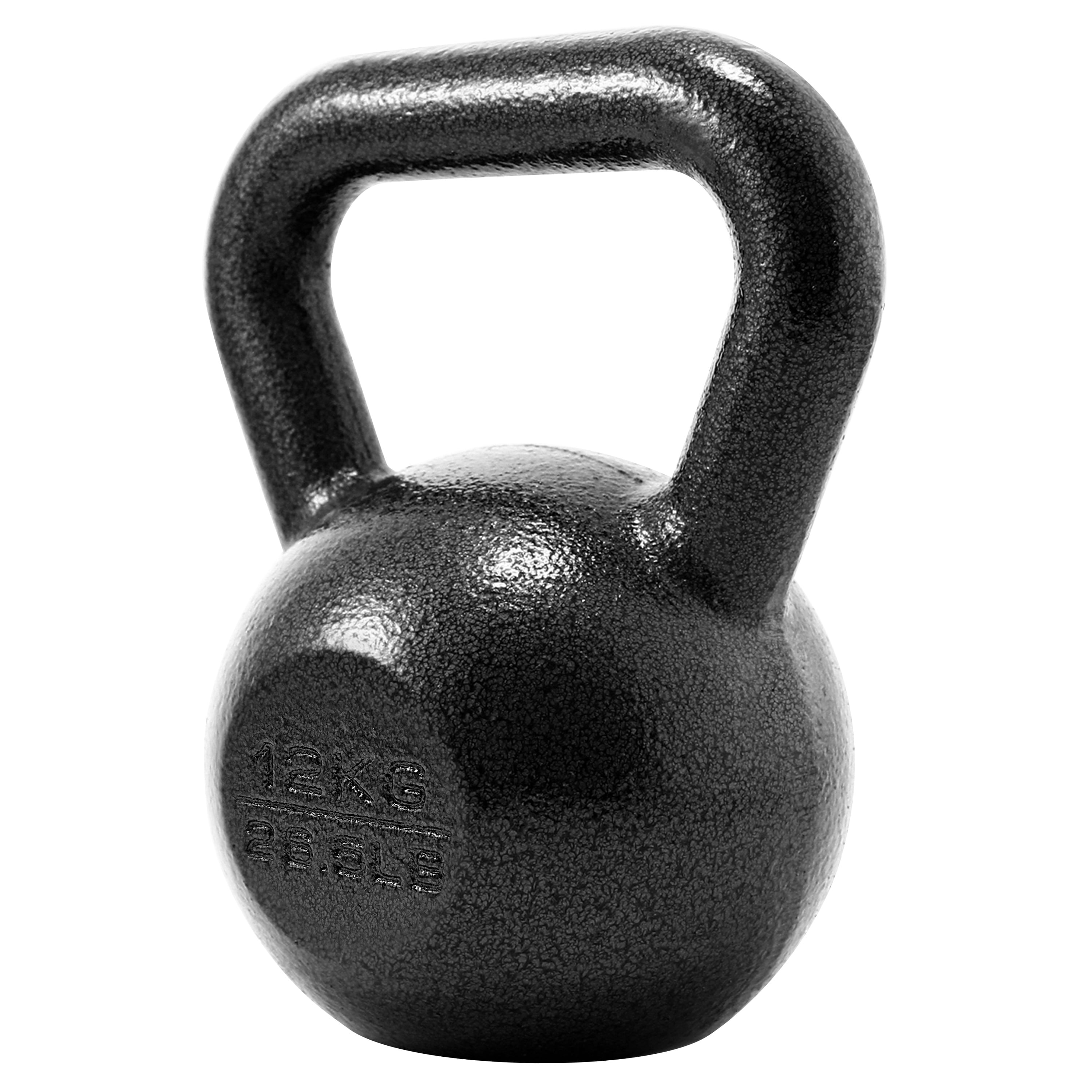 Vinyl Kettlebell Weight Set & Stand Gym Fitness/Strength Training 8kg 12kg Black 