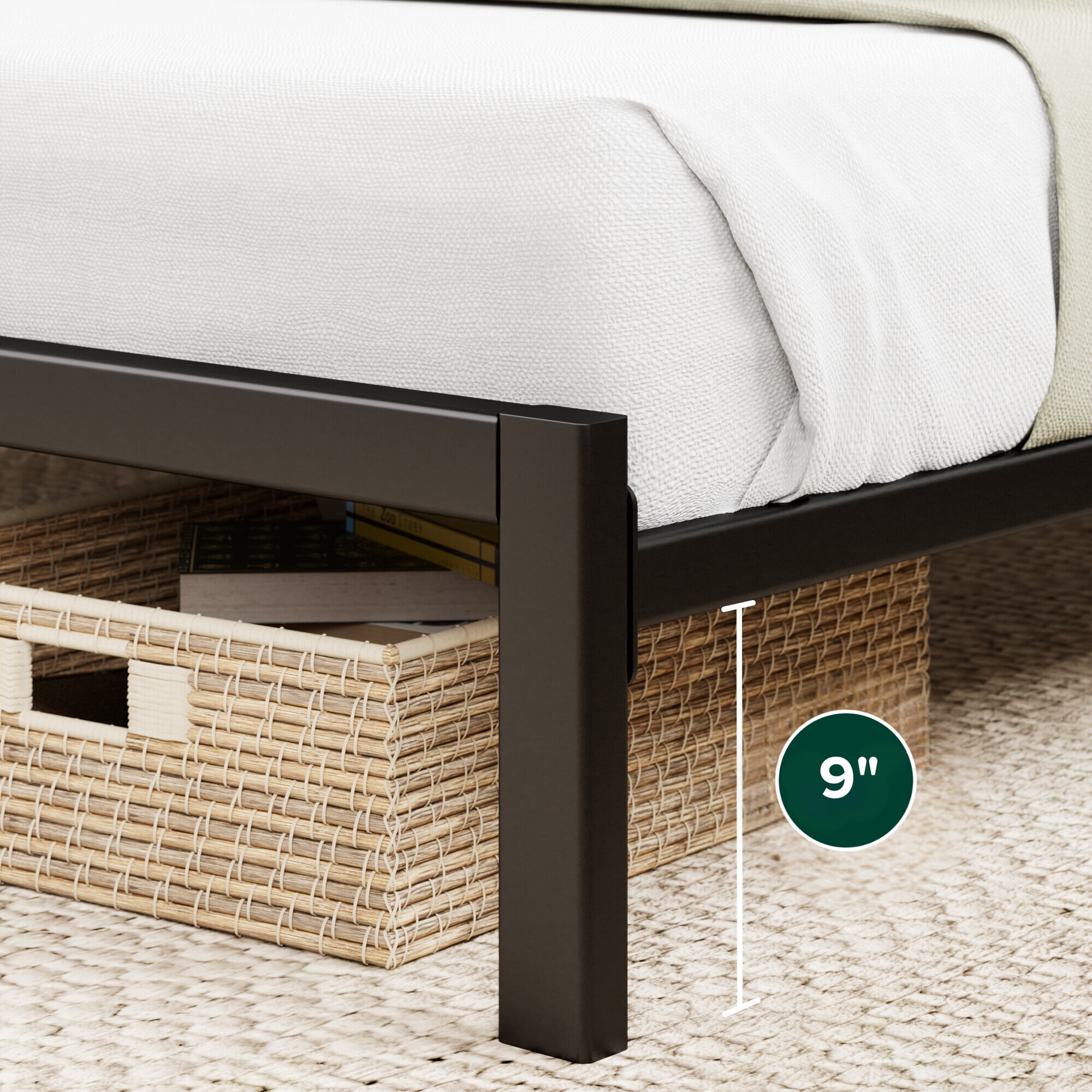 Zinus 35" Shen Bamboo Wood and Metal Platform Bed Frame, Queen