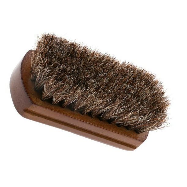 Xinxinyy Horse Hair Shoe Shine Polish Handle Buffing Shoes Wooden Brush