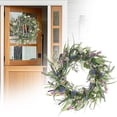 thumbnail image 2 of 18 Inch Blue Spring Front Door Wreath, Summer Floral Wreath Lavender Wildflower Door Wreaths,Home Seasonal Decor Wreath Supplies, Handmade Grapevine Base Adjustable No Fade Rustic Wreaths,A-style, 2 of 9