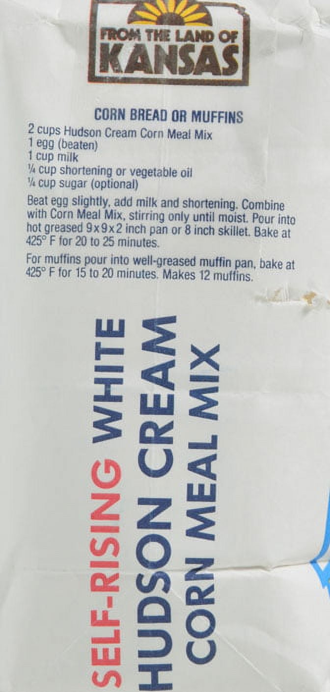 (8 pack) Hudson Cream: White Corn Meal Self-Rising Mix, 5 Lb