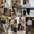 thumbnail image 4 of CLOISE Sweatpants Men 3 Pack Big and Tall Athletic Baggy Straight Leg Pants Drawstring Elastic Waist Lounge Trousers with Pockets XL, 4 of 13