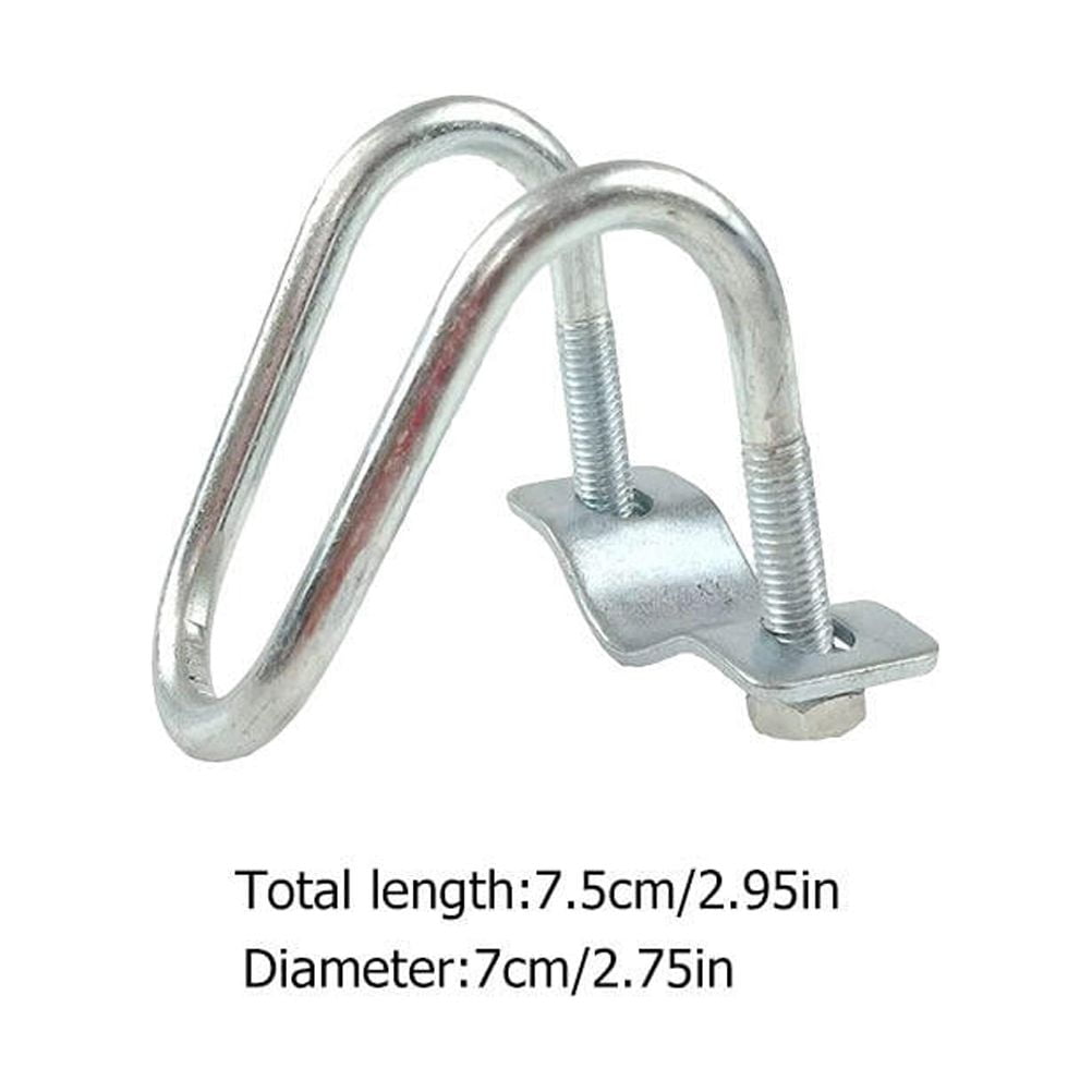 HEMOTON  10 Pcs U-shaped Pipe Clamp for Cross Tube Two Holes Clip Clamps The Tubes Silver