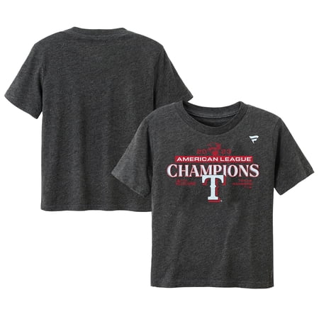 Toddler Fanatics Heather Charcoal Texas Rangers 2023 American League Champions Locker Room T-Shirt