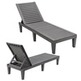 thumbnail image 1 of Costway 2 PCS Lounge Chair Chaise Recliner Weather Resistant Adjustable Gray, 1 of 10