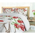 thumbnail image 5 of Ambesonne Flower Duvet Cover Set, Lady with Floral Ornament, King, Green Red Tan, 5 of 6