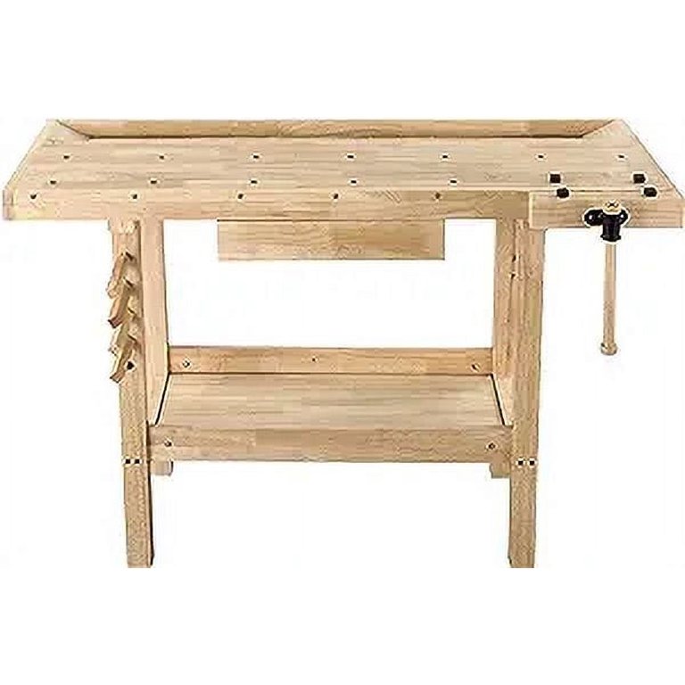 Olympia Tools Hard Wood Workbench, 4-Ft Length, Vise, Storage