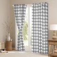 thumbnail image 3 of Homewish Gray Plaid Blackout Curtains Set of 2 (52x84 Each), Geometric Buffalo Grid Window Curtains, Cute Checkered Curtains and Drapes, Luxury Room Decor, 3 of 6
