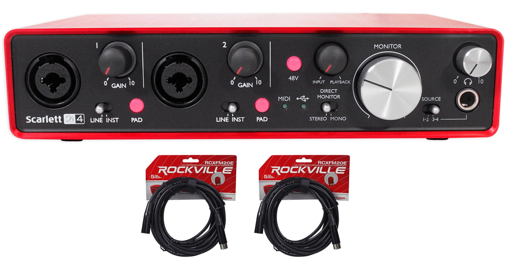 Focusrite SCARLETT 2I4 2nd G 192kHz USB Audio Recording Interface