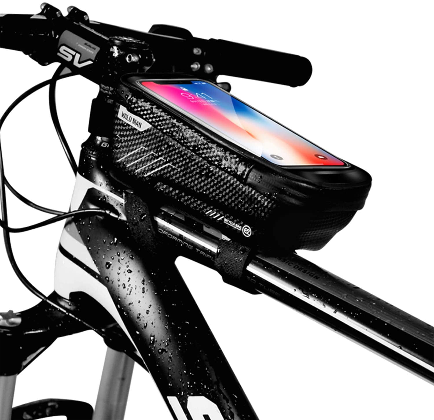 WILD MAN Bicycle Mountain Bike Bag Waterproof MTB Front Mobile Phone Bags Holder 