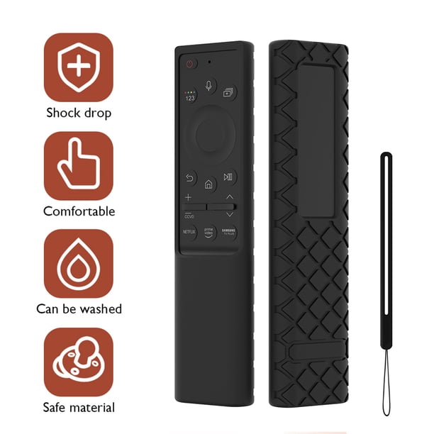 Cubierta de control remoto de voz con cordón para Samsung BN59 Series (Negro)
