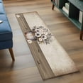 thumbnail image 3 of Runner Rug 2'x6', Vintage Flowers Washable Non-Slip Hallway Runner Rugs, Farmhouse Floral Leaves Retro Wood Board Bedside Rugs Floor Mats Carpet Runners for Kitchen Bathroom Laundry Room, 3 of 8
