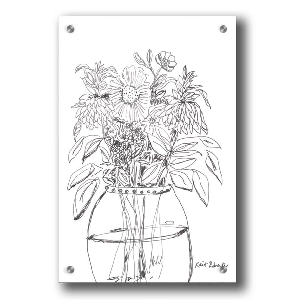 Epic Art Summer Garden In A Vase By Kait Roberts Acrylic Glass Wall Art 24 X36 Walmart Com