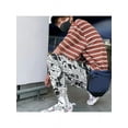 thumbnail image 6 of Ins Style Stylish Cartoon Print Drawstring Pants Elastic Waist Hip Hop Long Pants Women Harajuku High Waist Casual Trousers, 6 of 6