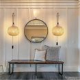 thumbnail image 5 of Retro Japanese Style Bamboo Bedside Wall Lamp Restaurant Rattan Lampmine Bedroom Background Wall Lamps US Plug-B, 5 of 5