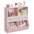 thumbnail image 1 of Kids Bookshelf and Bookcase Toy Storage Multi Shelf with Cubby Organizer Cabinet and Drawers for Boys Girls,for Children's Room, Playroom, Hallway, Kindergarten, School,Bedroom (White), 1 of 9