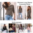 thumbnail image 5 of SUNBS Long Sleeve Shirts for Women Casual Work Tops Crewneck Blouses Loose Fit Clothes Trendy, 5 of 9