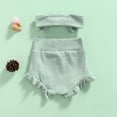thumbnail image 6 of Douhoow 2Pcs Baby Girls Shorts Summer Sweet Style Solid Color High Waist Elastic Lace Shorts + Headwear, 6 of 7