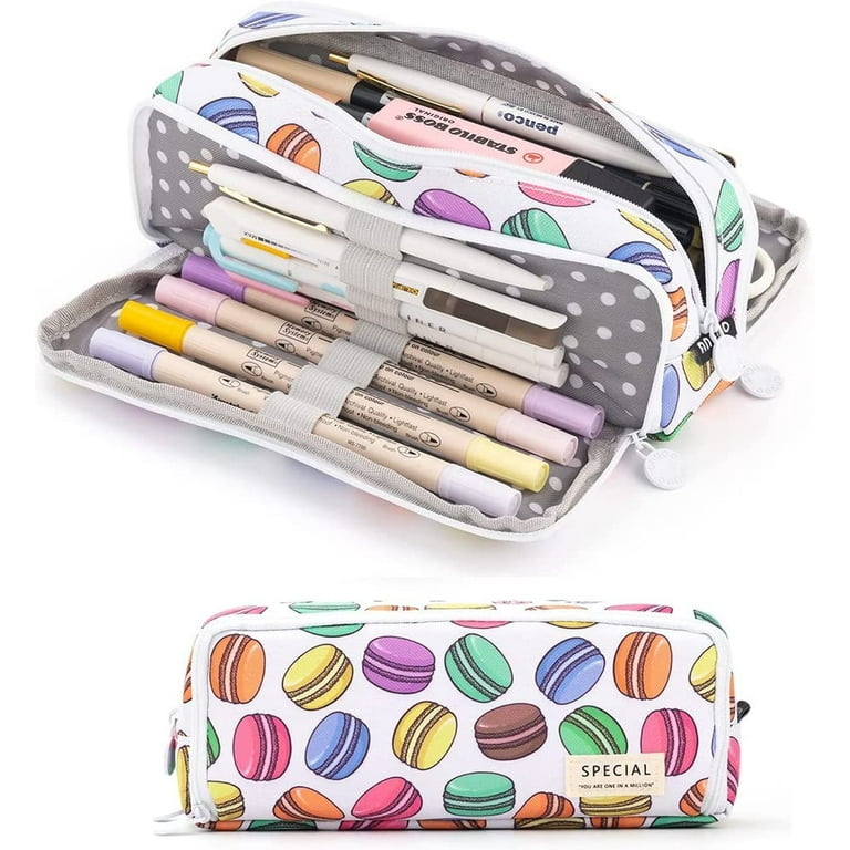 iSuperb Large Capacity Zipper Pencil Case Pen Pouch Bag Office Student Canvas Stationery Bag Case