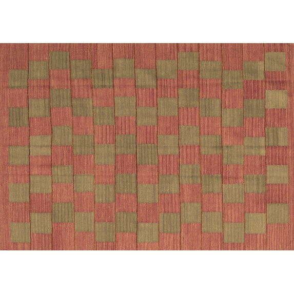 Ahgly Company Indoor Rectangle Abstract Brown Contemporary Area Rugs, 5' x 7'