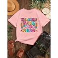 thumbnail image 1 of T-Shirt Graphique de Rentrée Scolaire pour Filles - T-Shirt d'Été Décontracté à Manches Courtes avec Imprimé de Lettres Colorées, Haut à Col Rond Doux et Confortable pour l'École, Rendez-Vous de Jeu, Tenue Décontractée, Vêtements Mignons pour Filles, 1 of 5