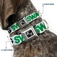 thumbnail image 2 of Buckle-Down Pet Collar, Dog Collar Metal Seatbelt Buckle, Swagg White Black Green, 15 to 24 Inches 1.0 Inch Wide, 2 of 8