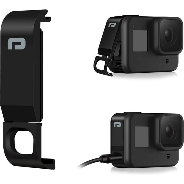 ParaPace Remplacement Porte Latérale pour GoPro Hero 8 Noir, Couvercle de  Batterie Amovible Type-C USB Port de Charge Adaptateur Réparation 