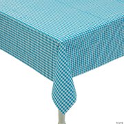 108" x 54" Oktoberfest Blue & White Diamonds Disposable Plastic Tablecloth