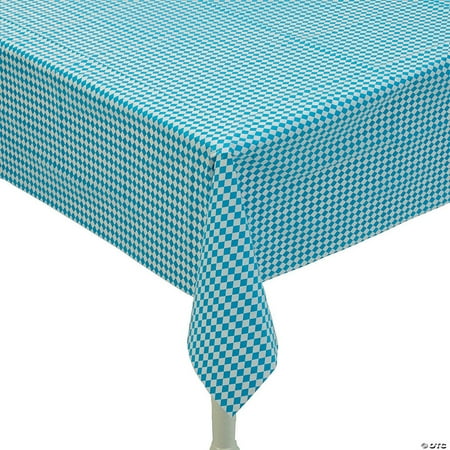 108" x 54" Oktoberfest Blue & White Diamonds Disposable Plastic Tablecloth