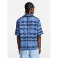 thumbnail image 4 of No Boundaries Men's Faux Crochet Boxy Fit Button Up Polo Shirt, Sizes XS-3XL, 4 of 6