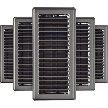

RG1995 Louvered Steel Painted Floor Register 4x10 Inch Pewter 5 Pack