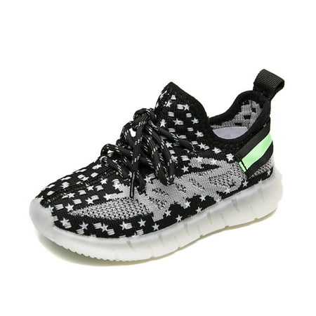 

Toyella Flying Coconut Shoes Fashion Luminous Children s Sports Shoes Black 30