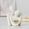 thumbnail image 3 of Mini Couple Statue Tv Stand Decor Abstract Sculpture Knick Knacks Home Couples Love Office Show Pieces White B, 3 of 7